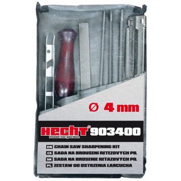 Kit HECHT 903400 pentru ascutire lant motofierastrau, dimensiune pile 4 mm