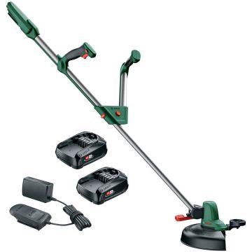 BOSCH Trimmer de tuns gazon/iarba pe acumulator Bosch Universal GrassCut 18-260, 18 V,diametru taiere 26 cm, maner telescopic 120 - 140 cm, include: 2 acumulatori 18 V 2.0 Ah + incarcator